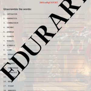 Victorian Christmas Word Scramble (with Answer Key)