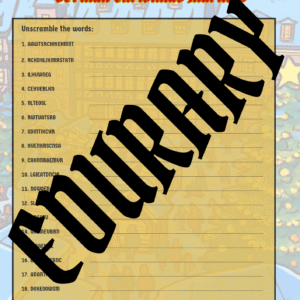 German Christmas Christmas Word Scramble (with Answer Key)