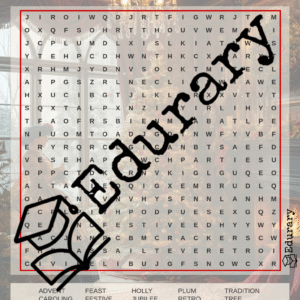 Victorian Christmas Word Search Puzzle & Answer Key